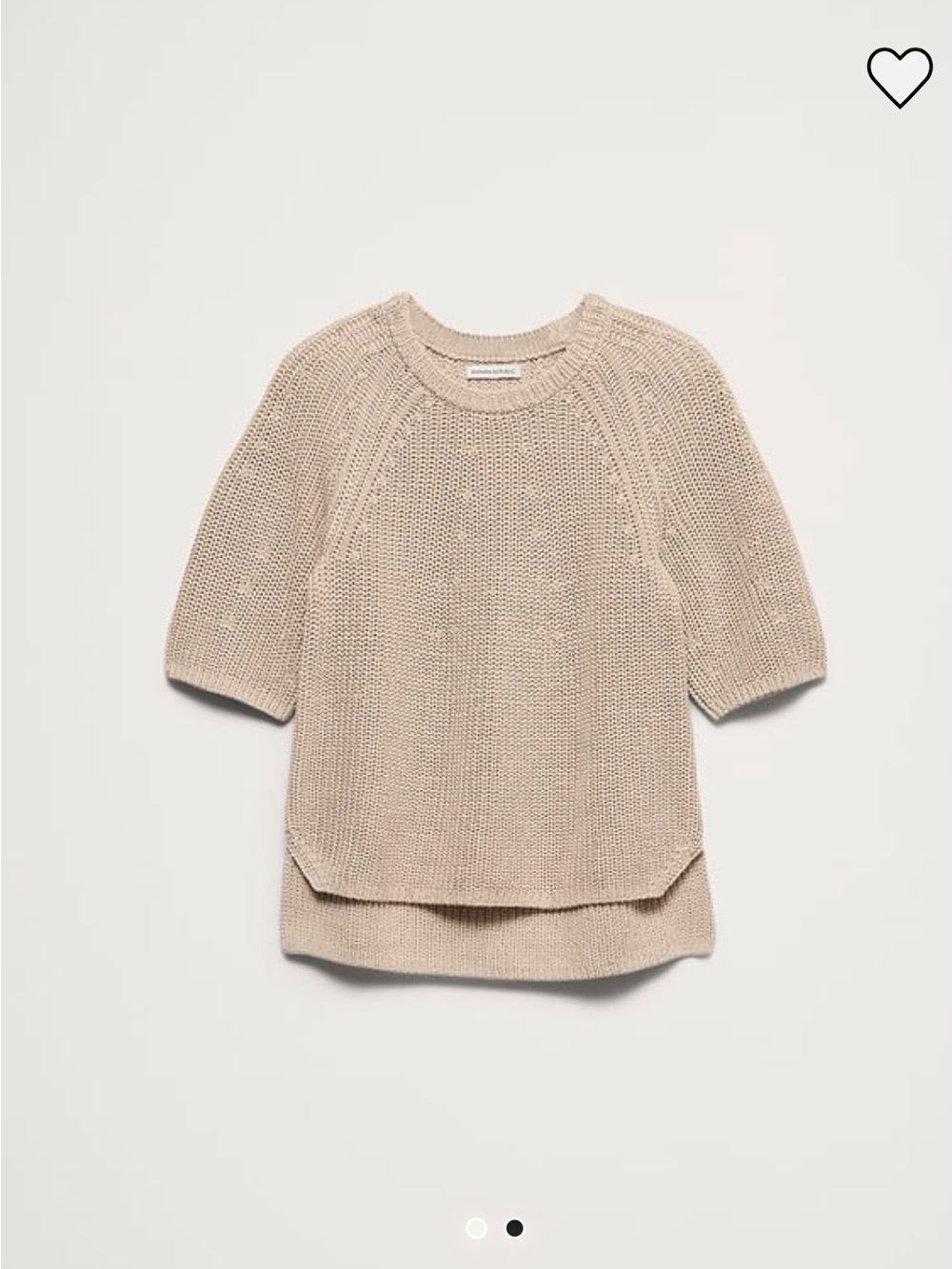 Banana Republic Cotton Puff-Sleeve Sweater in Natural Stone Taupe